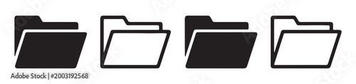 Document folder icon collection for office administration and electronic file storage system design.