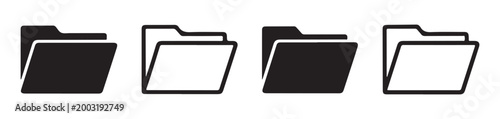Black folder icons showing file storage and directory structure for corporate data management systems.