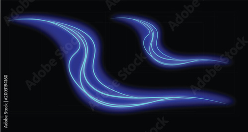 Abstract Neon Light Trails Background