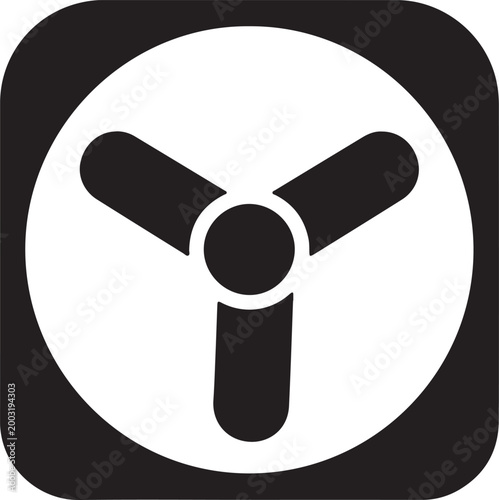 Minimalist Cooling Fan Propeller Icon Vector.