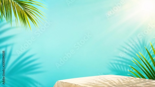 Tropical Palm Tree Background For Summer Vacation And Travel Advertising