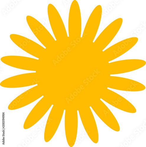 Schilderij op canvas Yellow sun icon
