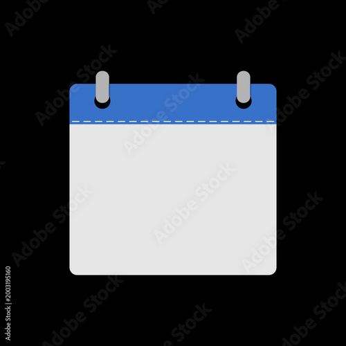 Calendar icon isolated on black background