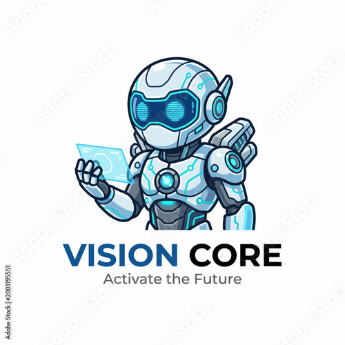 This imaginative illustration showcases a futuristic robot actively engaging with technology, symbolizing innovation and the potential for advancements in various fields.