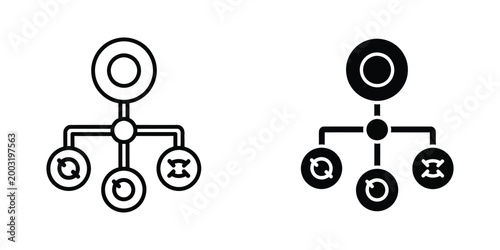 Comparison of filled and unfilled family tree diagrams with gender symbols