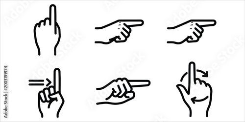 Hand gestures a collection of pointing and indicating hand symbols