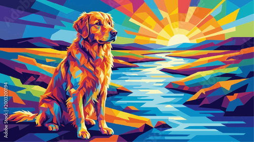 dog colorfull pop art