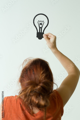 Creative person holding a l...