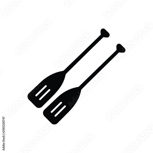 paddle icon in black silhouette on white background