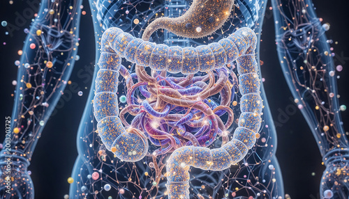 Digital Healthcare Concept of Gut Health and Microbiome Balance