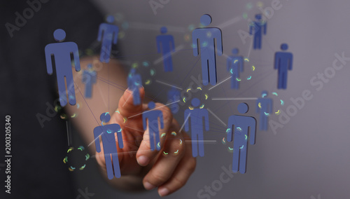 Abstract network of people ...