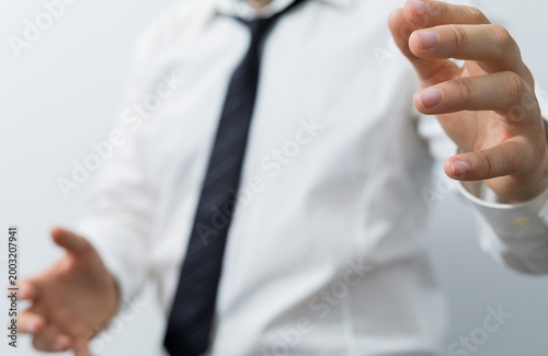 Business person with open h...