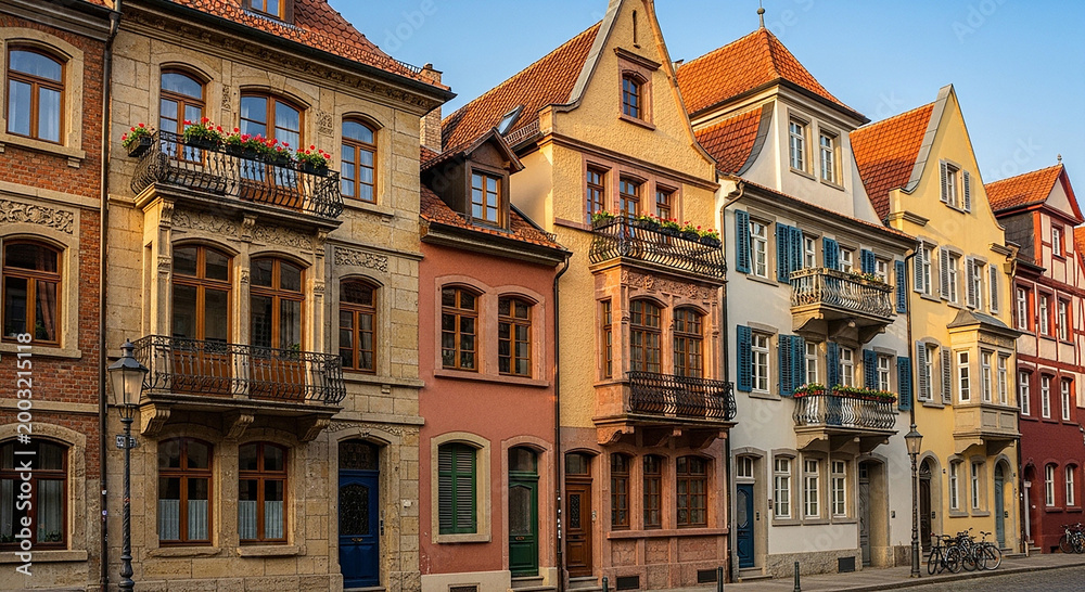 Obraz premium Colorful old european houses in a row