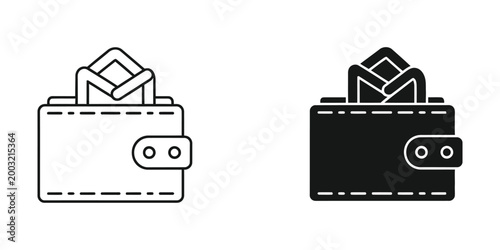 Two wallet icons with different designs and color schemes