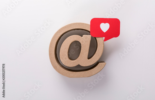 Love email concept with hea...