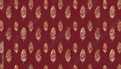 Feathers Background Pattern Simple Red