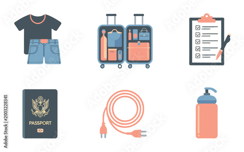 An illustration of Travel Essentials for a Journey.
