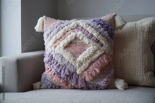 tie-dye inspired tufted cushion cover