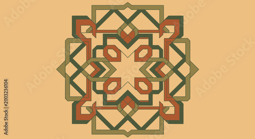 Geometric Pattern Design with Orange Background