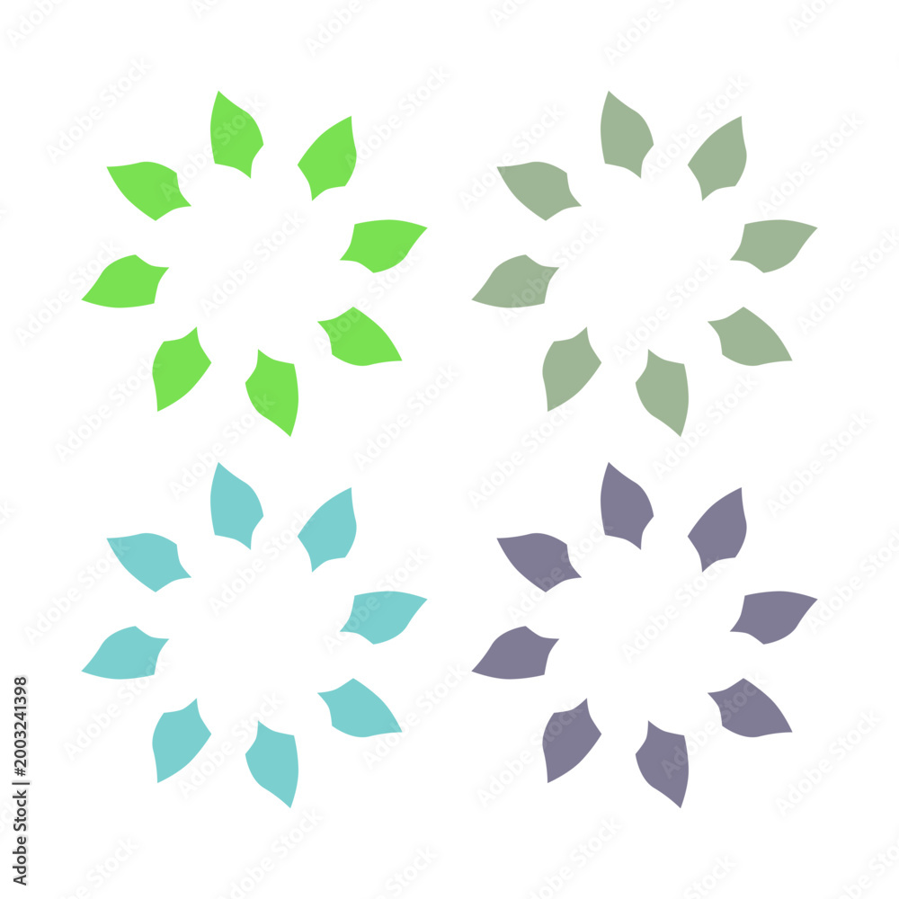 Obraz premium BOTANICAL GREEN LEAVES SIGN SYMBOL LOGO VECTOR ISOLATED ON WHITE
