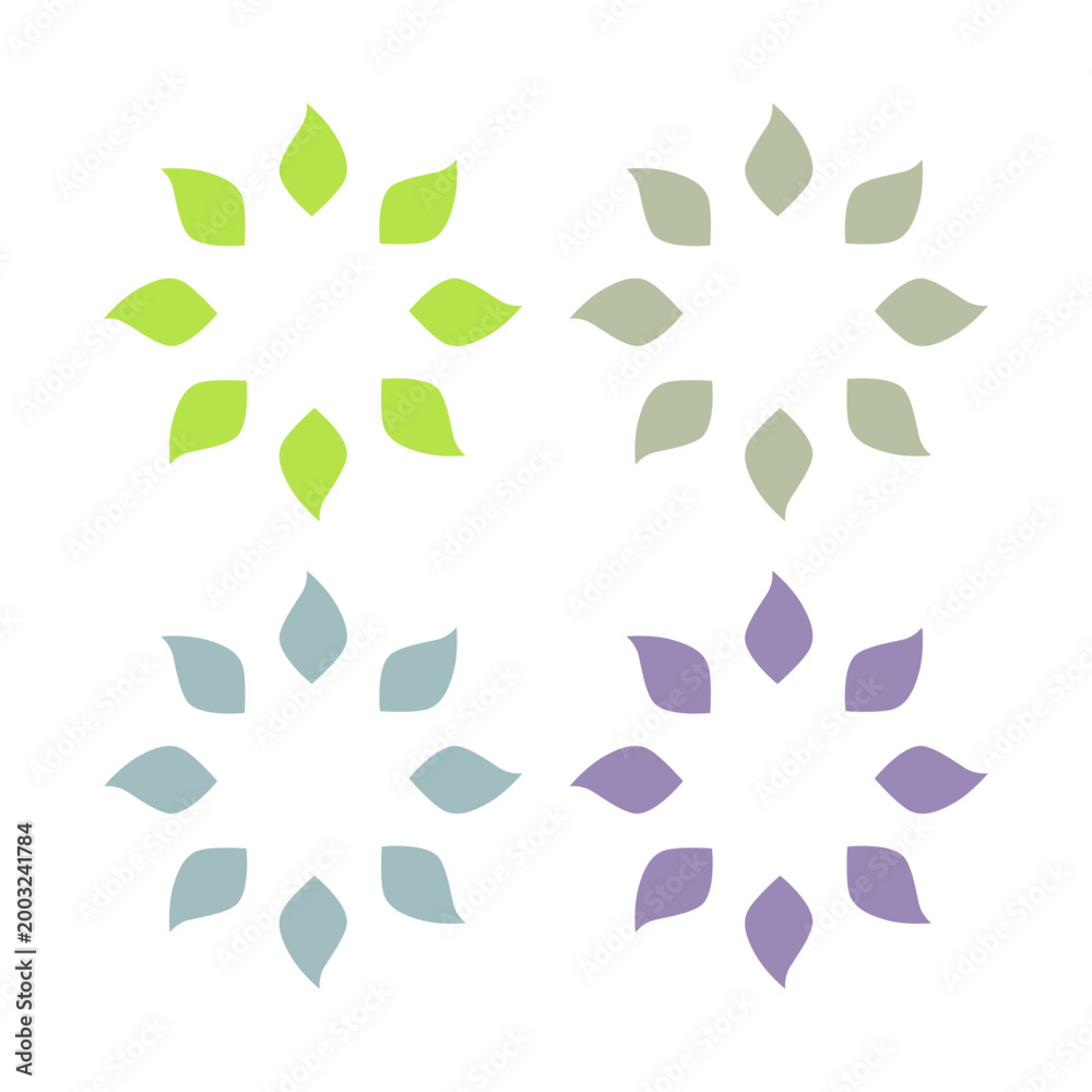 Fototapeta premium BOTANICAL GREEN LEAVES SIGN SYMBOL LOGO VECTOR ISOLATED ON WHITE