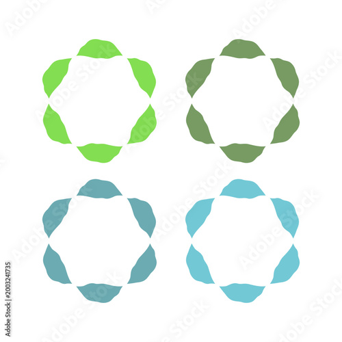 BOTANICAL GREEN LEAVES SIGN SYMBOL LOGO VECTOR ISOLATED ON WHITE