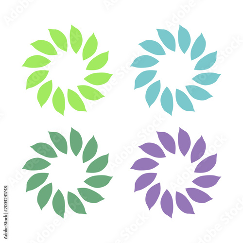 BOTANICAL GREEN LEAVES SIGN SYMBOL LOGO VECTOR ISOLATED ON WHITE