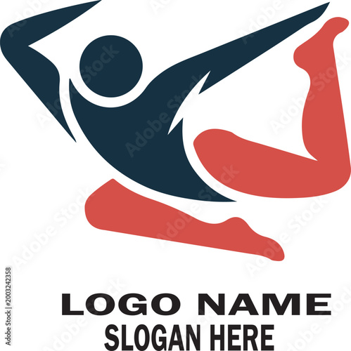 acrobatics logo icon vector white background