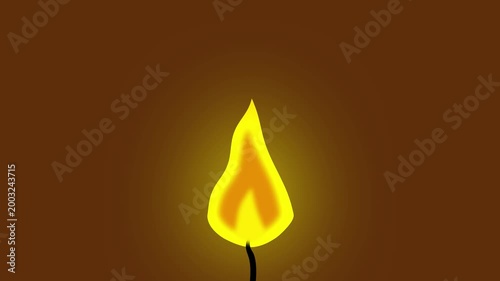Single burning candle flame isolated on black background warm golden glow serene peaceful ambiance