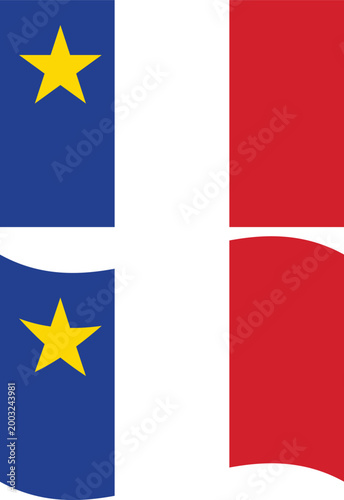 flag of Acadia on white background. Acadia country flag. Waving flag of Acadia. flat style.