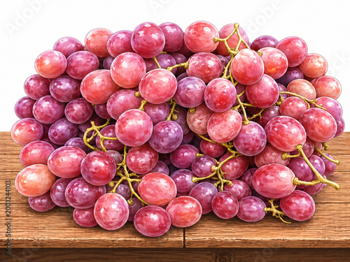 vector design of a bunch of fresh red grapes, on a white background.