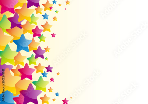 カラフルなスターの背景素材