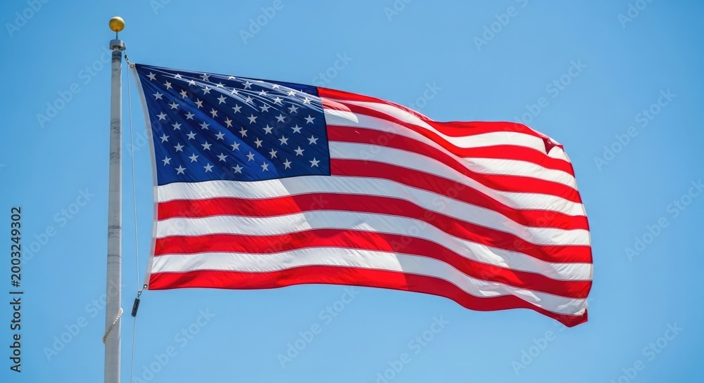 Fototapeta premium Honoring heroes a patriotic american flag waving proudly for memorial day remembrance and national pride