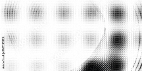 Dot pattern gradient triangles with halftone dots or dotwork texture effect. Abstract vector halftone pattern triangles black dots gradation