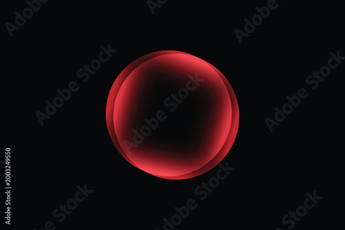 Foto Glowing red orb on black background abstract digital art