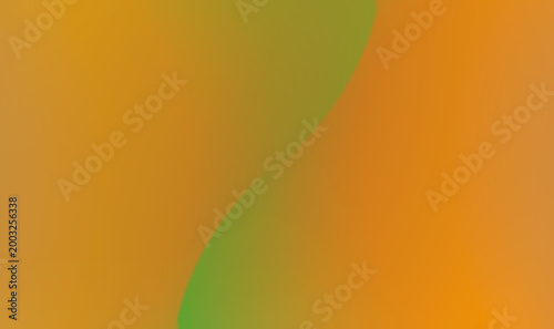 Slika na platnu Two-tone gradient background with organic curved intersection of orange and oliv