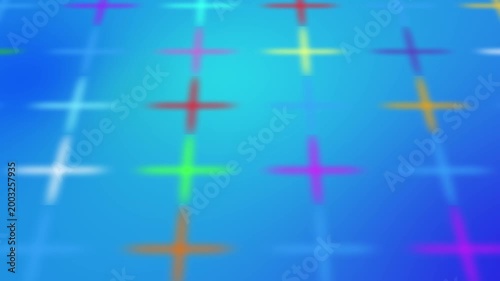 Abstract Colored 3D gradient crosses background animation blurry design