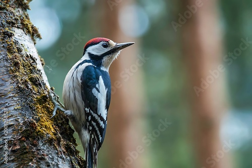 woodpecker perched on tree