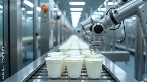 Yogurt Production Facility with Aseptic Bottling and Conveyor