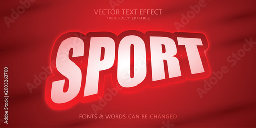 Red sports editable text effect