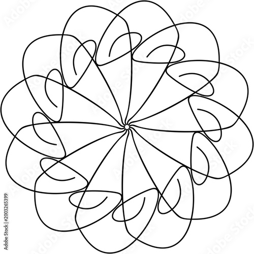 Obraz na plátně Looping curves tangle and unwind around a central axis, weaving a dreamlike floral knot of effortless, organic, free-flowing complexity