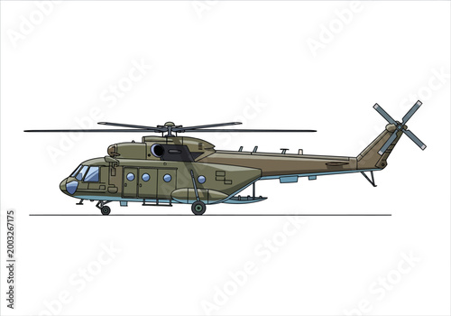 Military Helicopter Illustration.