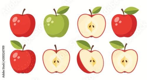 Colorful apple collection illustration