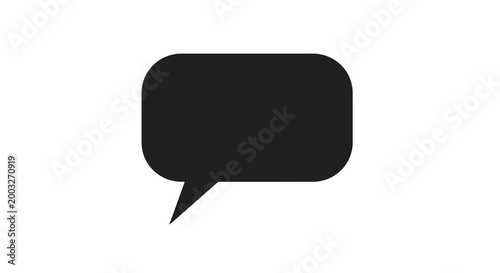 Black speech bubble icon symbol.