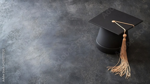 Graduation Card with a graduation cap on the right side leaving a blank space area on the left side for a congratulatory message