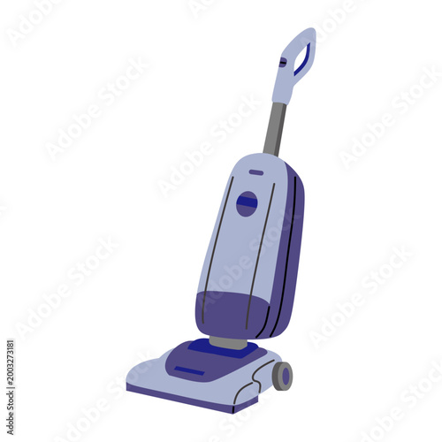 Flat Illustration Upright Vacuum Cleaner Household Cleaning Appliance Floor Cleaning Equipment