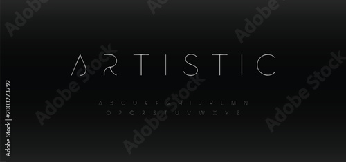 Future scifi thin alphabet fonts. Science fiction typography sport, technology, fashion, digital, future creative logo font. vector illustration