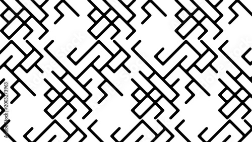 Geometric Harmony: An abstract design featuring a repeating pattern of interwoven lines in contrasting shades. This design is a visual exploration of balance, and rhythm.