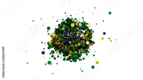 Brazil Flag Icon Forming from Particles Animation