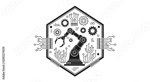 Robotic arm with gear mechanism.